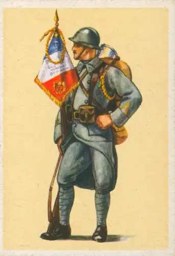 Sammelbild Soldatenbilder europäischer Armeen der Gegenwart, II Frankreich 10 Flügelmann Inf. Rgt.