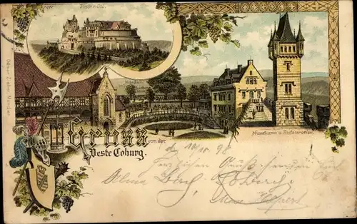 Wappen Litho Coburg, Veste, Restauration, Turm