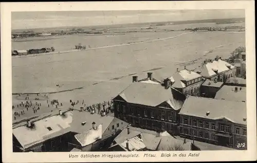 Ak Jelgava Mitau Lettland, östlicher Kriegsschauplatz, Aatal, Winterlandschaft, WK I.