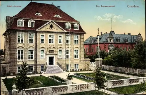 Ak Grudziądz Graudenz Westpreußen, Städtisches Museum, Kgl. Gouvernement