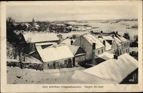 Ak Talsi Talsen Kurland Lettland, Totalansicht, östlicher Kriegsschauplatz