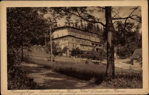 Ak Karpacz Górny Brückenberg Krummhübel Riesengebirge Schlesien, Hotel Deutscher Kaiser