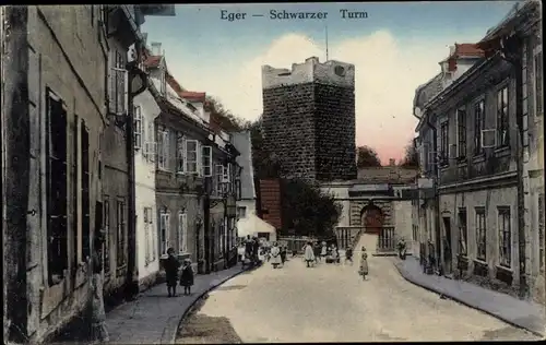 Ak Cheb Eger Region Karlsbad, Schwarzer Turm