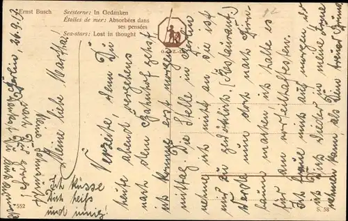 Künstler Ak Busch, Ernst, Seesterne, In Gedanken, Frau im Badeanzug