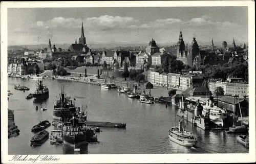 Ak Szczecin Stettin Pommern, Totalansicht