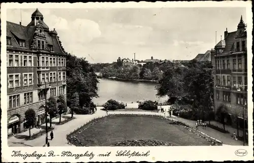 Ak Kaliningrad Königsberg Ostpreußen, Münzplatz, Schlossteich