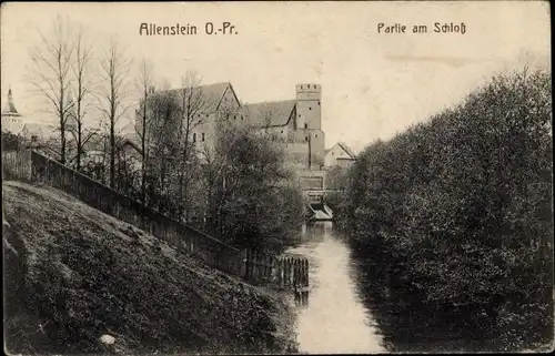 Ak Olsztyn Allenstein Ostpreußen, Partie am Schloss