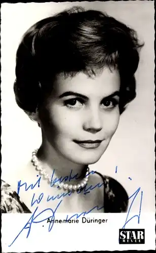 Ak Schauspielerin Annemarie Düringer, Portrait, Perlen, Autogramm