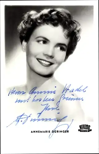 Ak Schauspielerin Annemarie Düringer, Portrait, Autogramm