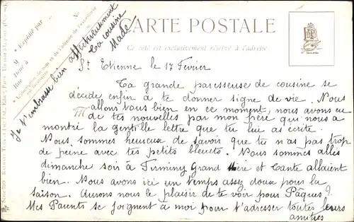 Künstler Ak Hund mit Ofenbesen, Tuck