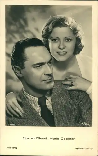 Ak Schauspieler Gustav Diessl, Schauspielerin Maria Cebotari, Portrait, Ross Verlag Nr. A 2804/1