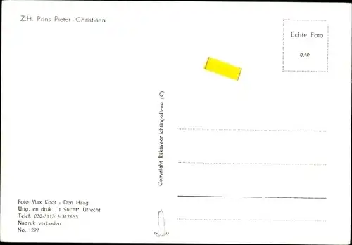 Ak Prince Pieter-Christiaan, Adel Niederlande