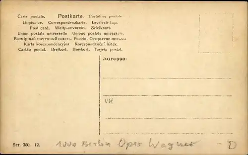 Ak Wagners Oper, Götterdämmerung, I. Akt. Siegfried, Krieger, Schauspieler, Opernszene