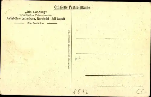 Ak Wunsiedel im Fichtelgebirge Oberfranken, Naturbühne Luisenburg, Die Losburg, Die Freischar