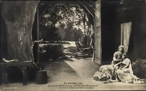 Ak Wagners Oper, Die Walküre I. Akt, Siegmund, Opernszene, Schauspieler