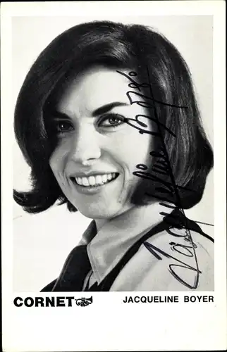 Ak Sängerin und Schauspielerin Jacqueline Boyer, Portrait, Autogramm