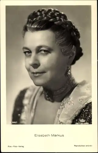 Ak Schauspielerin Elisabeth Markus, Portrait