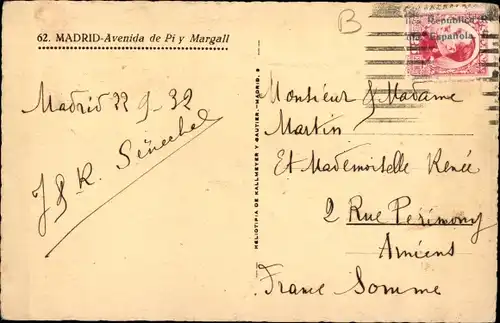 Ak Madrid Spanien, Edificio de la Compania Telefonica, Avenida de Pi y Margall