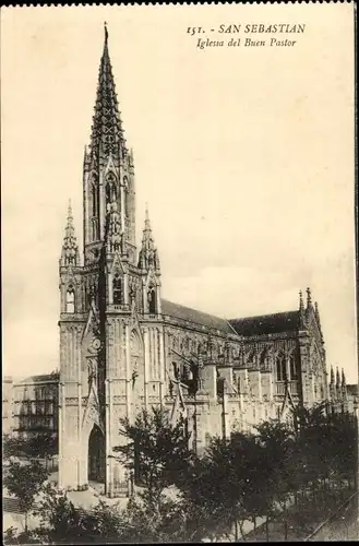 Ak Donostia San Sebastian Baskenland, Kirche des Guten Hirten