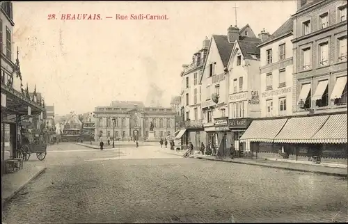 Ak Beauvais Oise, Rue Sadi-Carnot