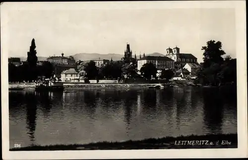 Ak Litoměřice Leitmeritz Region Aussig, Elbpartie