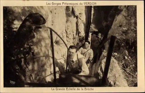 Ak La Palud sur Verdon Alpes de Haute Provence, Das große Ausmaß der Breche