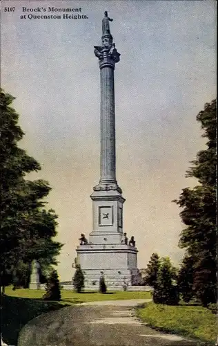 Ak Queenston Ontario Kanada, Queenston Heights, Brock's Monument