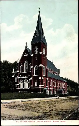 Ak Adams Massachusetts USA, römisch-katholische Kirche St. Thomas