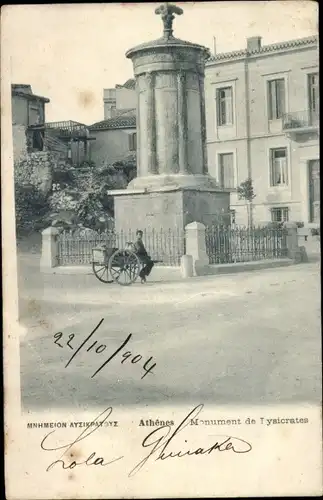 Ak Athen, Griechenland, Denkmal des Lysikrates