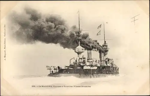 Ak Französisches Kriegsschiff Le Massena, Französische Marine