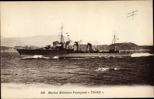 Ak Französisches Kriegsschiff Tigre, Französische Marine