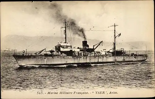 Ak Französisches Kriegsschiff Yser, Französische Marine