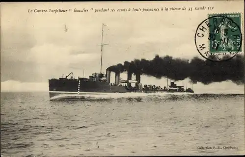 Ak Französisches Kriegsschiff Bouclier, Französische Marine