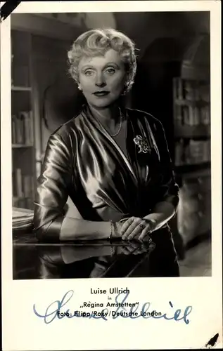 Ak Schauspielerin Luise Ullrich, Portrait, Film Regina Amstetten, Autogramm