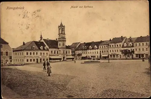 Ak Königsbrück in der Oberlausitz, Markt, Rathaus