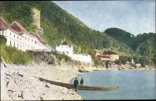 Ak Sarmingstein St. Nikola Oberösterreich, Ufer der Donau