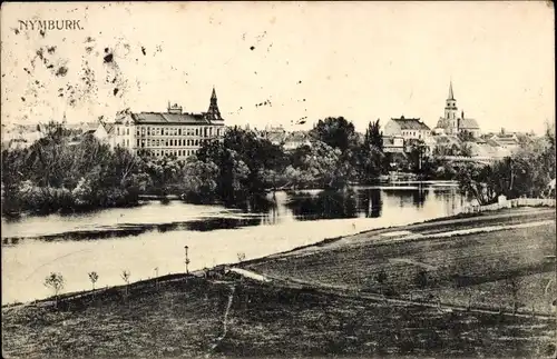 Ak Nymburk Neuenburg an der Elbe Mittelböhmen, Teilansicht, Kirche