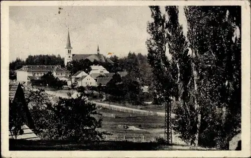 Ak Bohutín Reg. Mittelböhmen, Teilansicht, Kirche