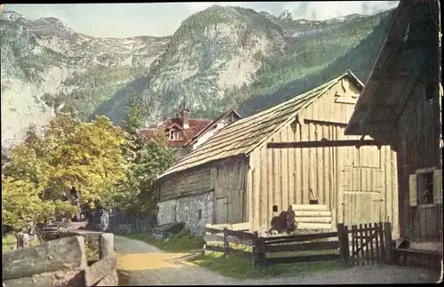 Ak Obertraun Oberösterreich, Dorfmotiv