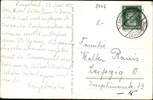 Ak Dresden Langebrück, Teilansicht