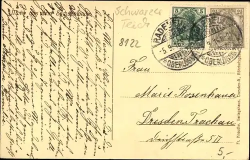 Ak Kötzschenbroda Radebeul in Sachsen, Teilansicht, Schwarzes Teich