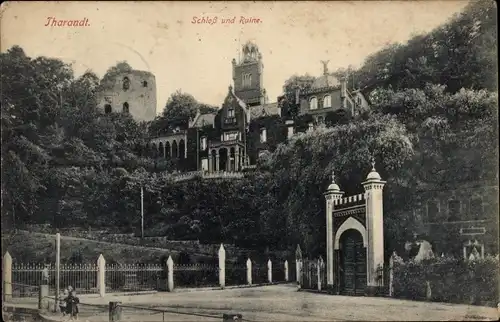 Ak Tharandt im Erzgebirge, Schloss, Ruine