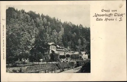 Ak Edle Krone Klingenberg im Erzgebirge, Unverhofft Glück
