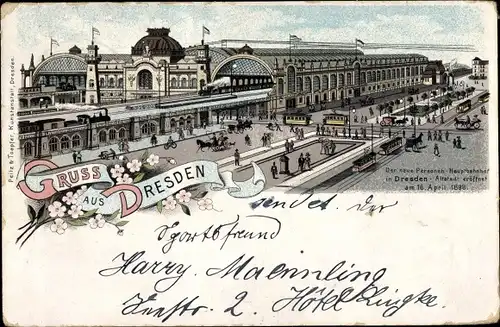 Litho Dresden Altstadt Seevorstadt, Hauptbahnhof