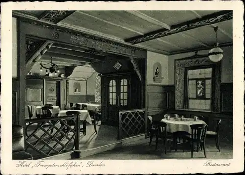 Ak Dresden, Hotel Trompeterschlösschen, Restaurant