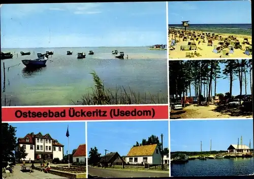 Ak Ückeritz Insel Usedom, Strand, Campingplatz, Achterwasser, POS Ernst Thälmann