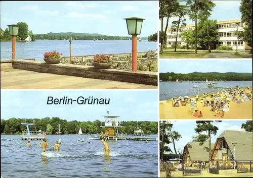 Ak Berlin Köpenick Grünau, Regattagelände, Strandbad, Gaststätte, Bernard Koenen Oberschule