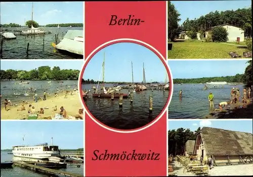 Ak Berlin Köpenick Schmöckwitz, Seddinsee, Badestelle, Wohnschiff, Zeuthener See