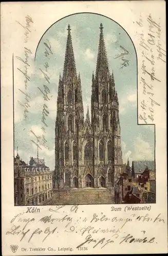 Ak Köln am Rhein, Dom, Westseite