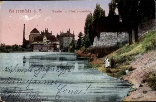 Ak Weißenfels an der Saale, Herrenmühle, Saale